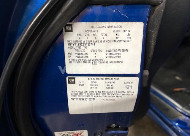 Photo 7 of 2003 Chevrolet Corvette Z06 HARDTOP (VIN 1G1YY12SX35120744)