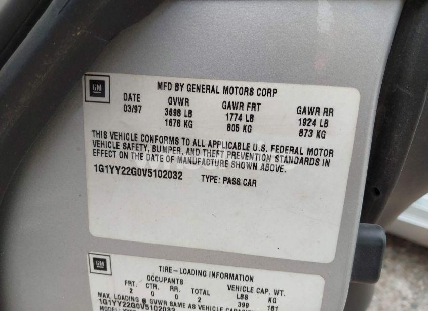 Photo 9 of 1997 Chevrolet Corvette (VIN 1G1YY22G0V5102032)