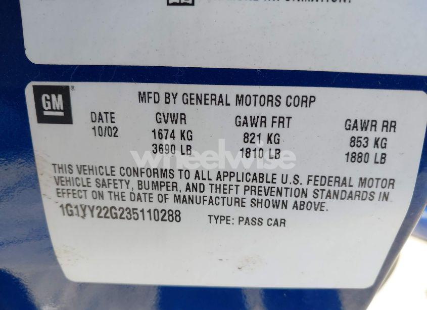 Photo 9 of 2003 Chevrolet Corvette N/A (VIN 1G1YY22G235110288)