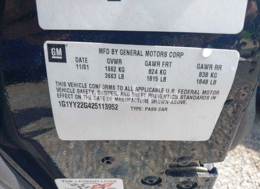 Photo 9 of 2002 Chevrolet Corvette (VIN 1G1YY22G425113952)