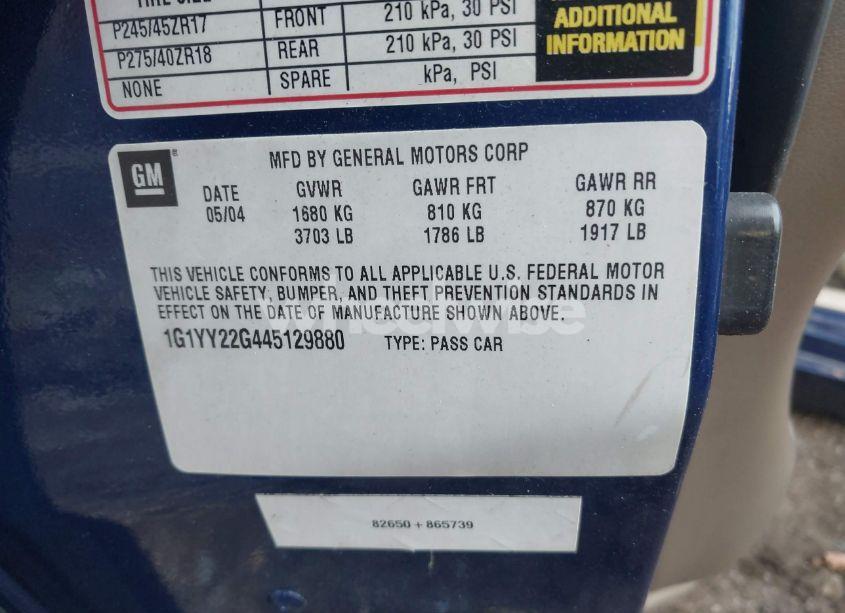 Photo 9 of 2004 Chevrolet Corvette N/A (VIN 1G1YY22G445129880)