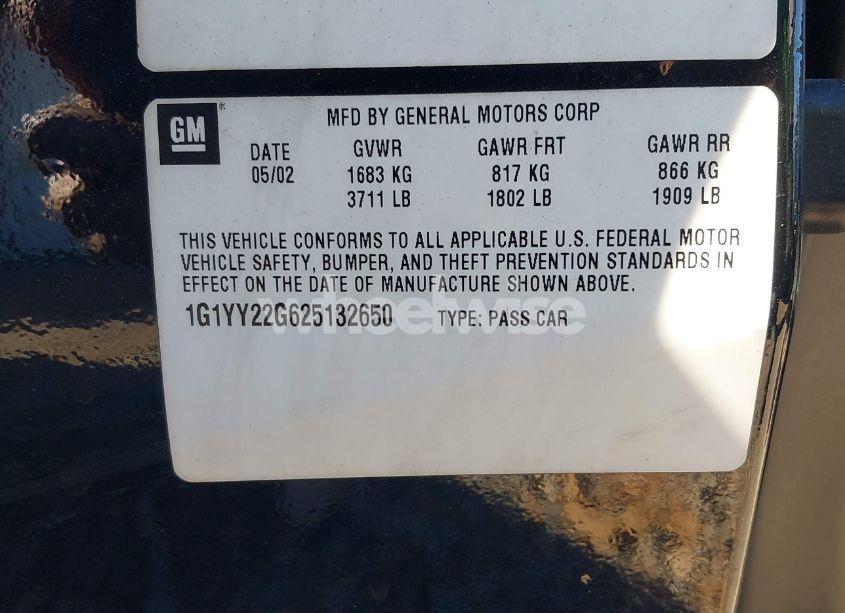 Photo 9 of 2002 Chevrolet Corvette (VIN 1G1YY22G625132650)