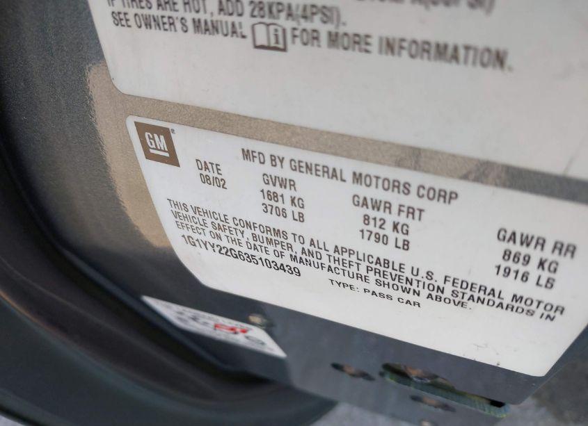 Photo 9 of 2003 Chevrolet Corvette N/A (VIN 1G1YY22G635103439)