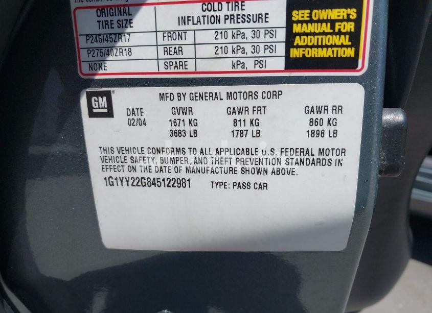 Photo 9 of 2004 Chevrolet Corvette N/A (VIN 1G1YY22G845122981)