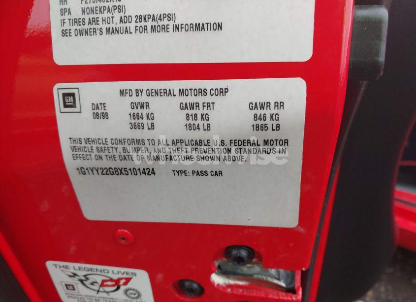 Photo 9 of 1999 Chevrolet Corvette (VIN 1G1YY22G8X5101424)