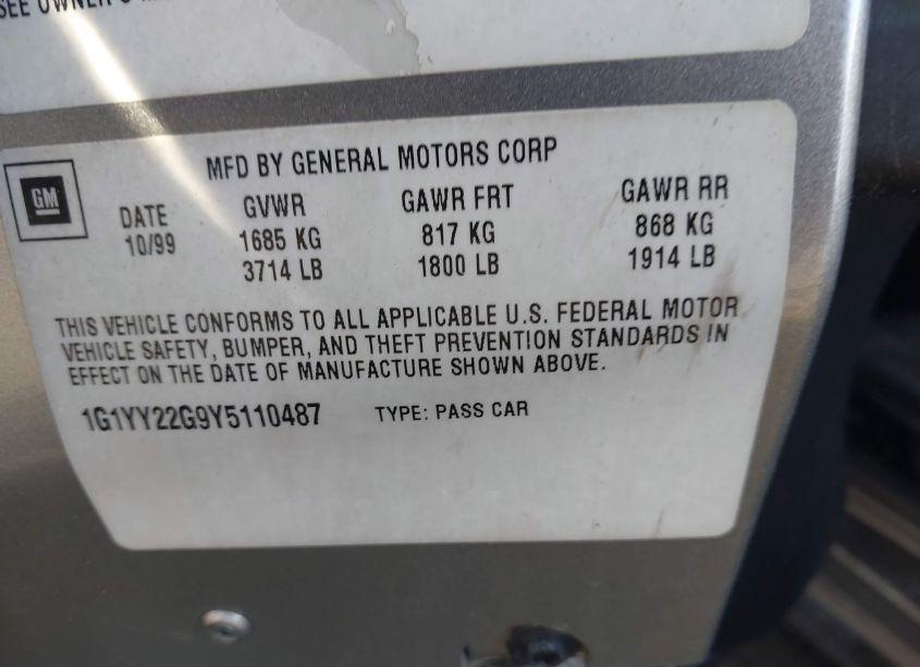 Photo 9 of 2000 Chevrolet Corvette (VIN 1G1YY22G9Y5110487)