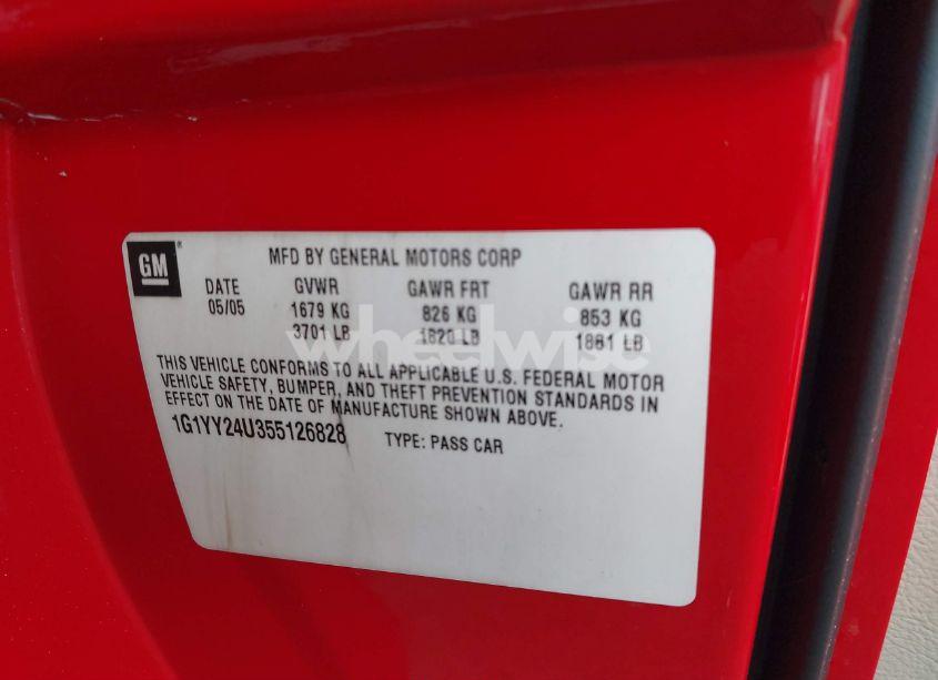 Photo 9 of 2005 Chevrolet Corvette N/A (VIN 1G1YY24U355126828)