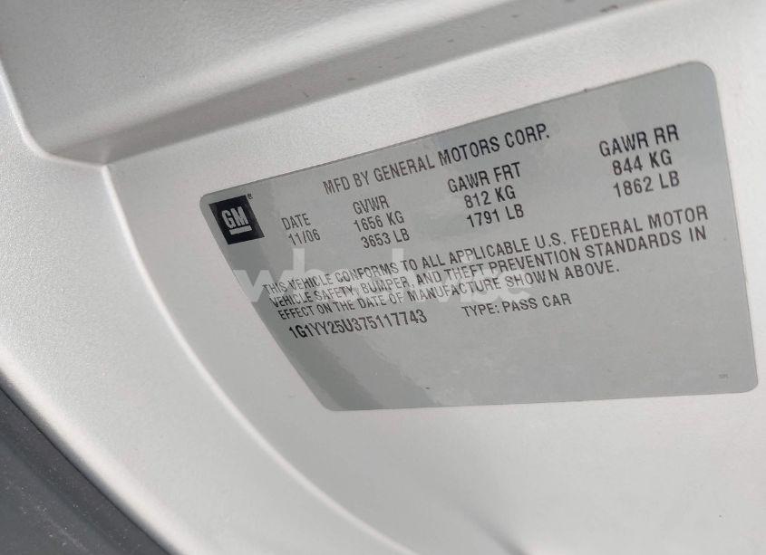 Photo 9 of 2007 Chevrolet Corvette (VIN 1G1YY25U375117743)