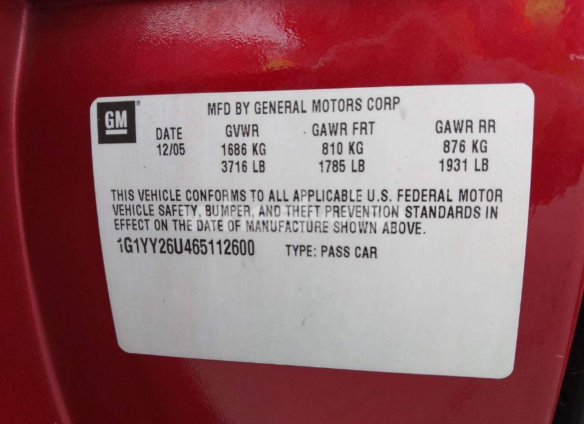 Photo 9 of 2006 Chevrolet Corvette N/A (VIN 1G1YY26U465112600)