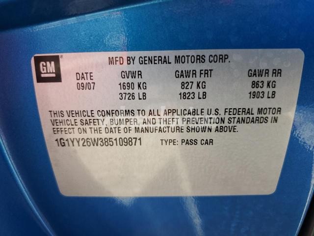 Photo 11 of 2008 CHEVROLET CORVETTE (VIN 1G1YY26W385109871)