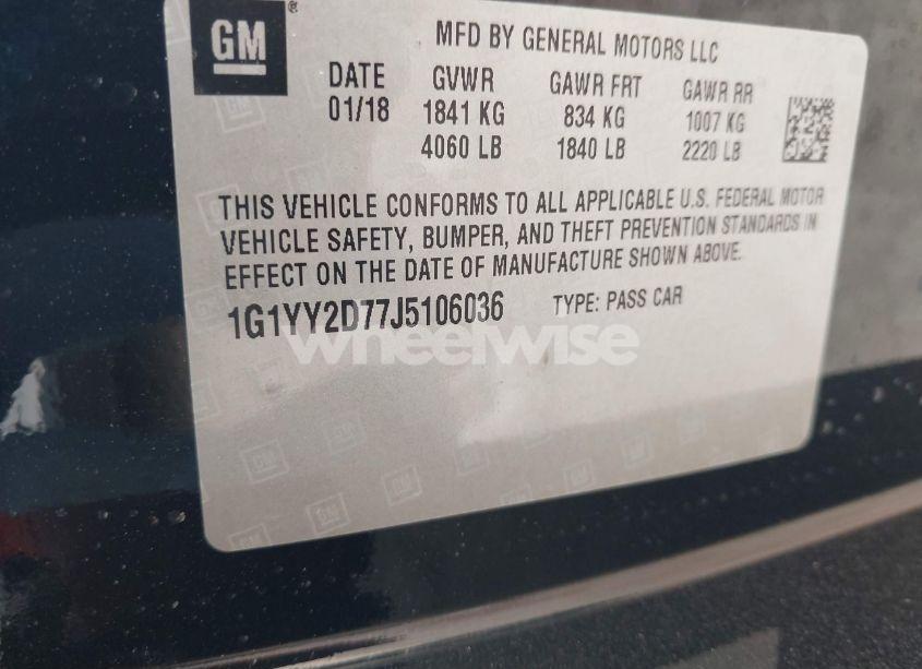 Photo 9 of 2018 Chevrolet Corvette GRAND SPORT (VIN 1G1YY2D77J5106036)