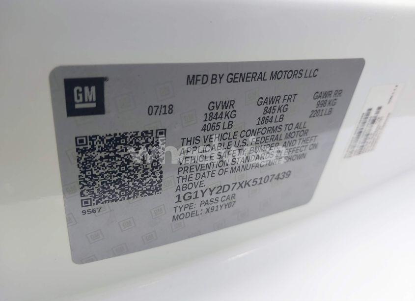 Photo 9 of 2019 Chevrolet Corvette GRAND SPORT (VIN 1G1YY2D7XK5107439)