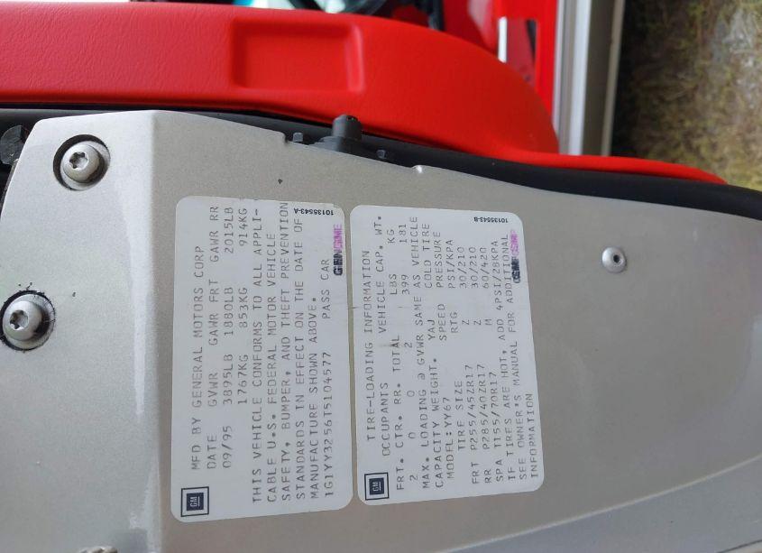 Photo 9 of 1996 Chevrolet Corvette N/A (VIN 1G1YY3256T5104577)