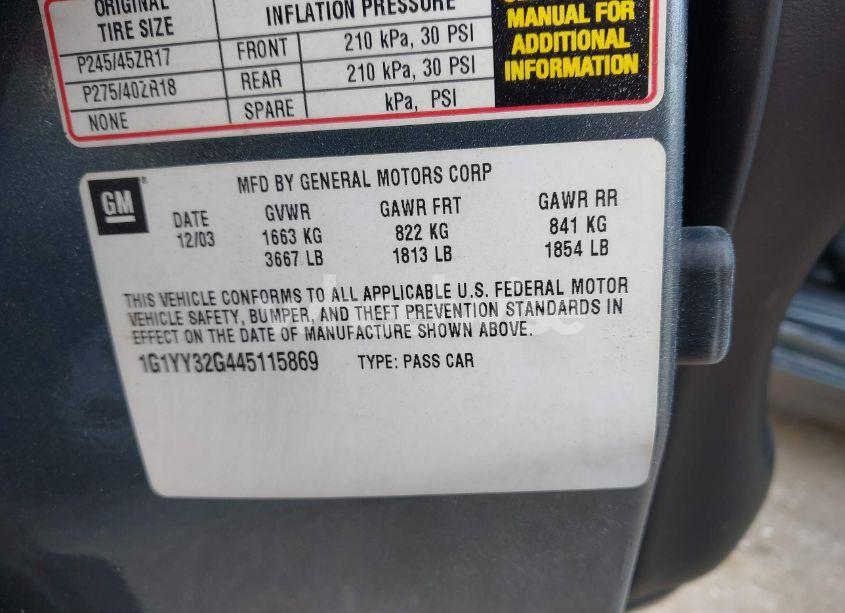 Photo 9 of 2004 Chevrolet Corvette N/A (VIN 1G1YY32G445115869)