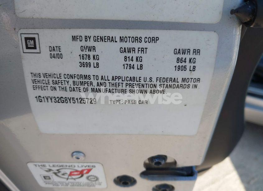 Photo 9 of 2000 Chevrolet Corvette (VIN 1G1YY32G8Y5125729)