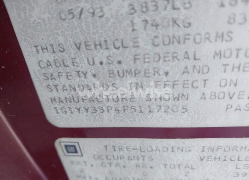 Photo 9 of 1993 Chevrolet Corvette (VIN 1G1YY33P4P5117205)