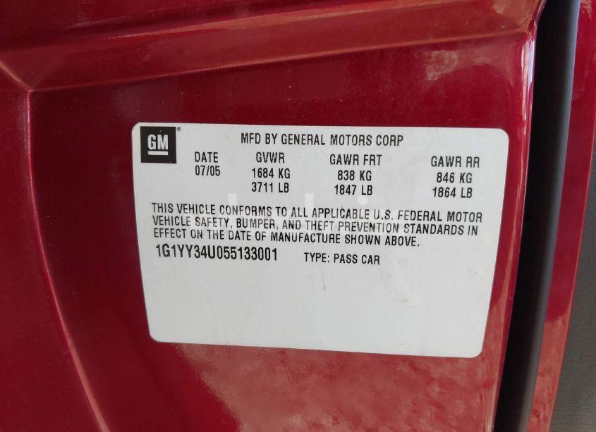 Photo 9 of 2005 Chevrolet Corvette N/A (VIN 1G1YY34U055133001)