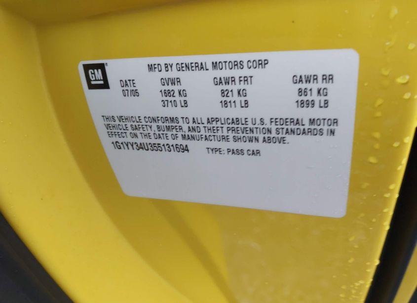 Photo 9 of 2005 Chevrolet Corvette N/A (VIN 1G1YY34U355131694)