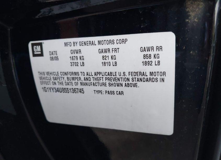 Photo 9 of 2005 Chevrolet Corvette N/A (VIN 1G1YY34U855136745)