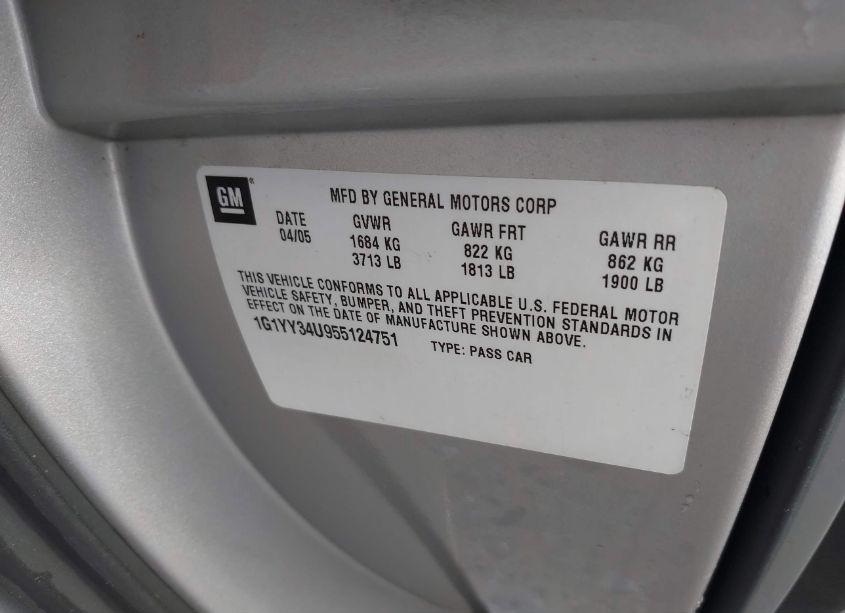 Photo 9 of 2005 Chevrolet Corvette N/A (VIN 1G1YY34U955124751)