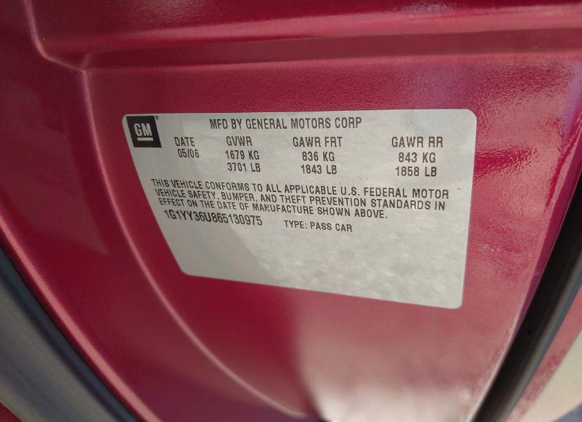 Photo 9 of 2006 Chevrolet Corvette N/A (VIN 1G1YY36U865130975)