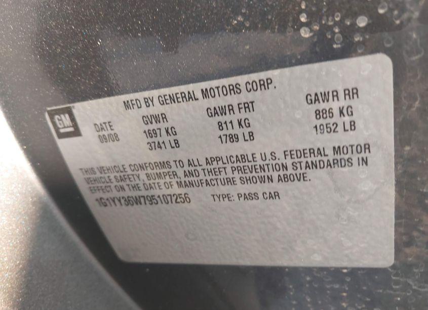 Photo 9 of 2009 Chevrolet Corvette (VIN 1G1YY36W795107256)