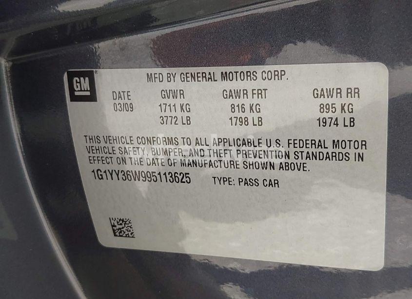 Photo 9 of 2009 Chevrolet Corvette (VIN 1G1YY36W995113625)