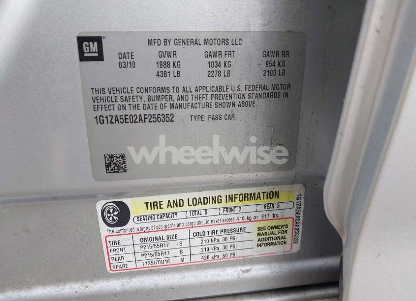 Photo 9 of 2010 Chevrolet Malibu LS (VIN 1G1ZA5E02AF256352)