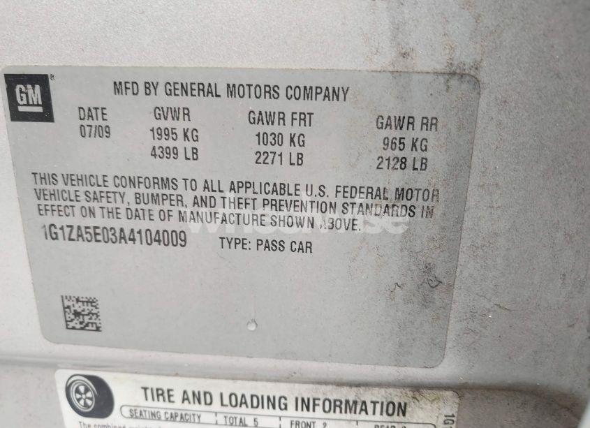 Photo 8 of 2010 Chevrolet Malibu LS (VIN 1G1ZA5E03A4104009)