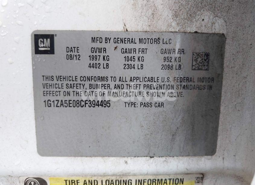 Photo 9 of 2012 Chevrolet Malibu LS (VIN 1G1ZA5E08CF394495)