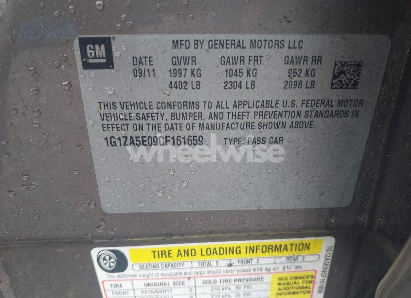 Photo 9 of 2012 Chevrolet Malibu LS (VIN 1G1ZA5E09CF161659)