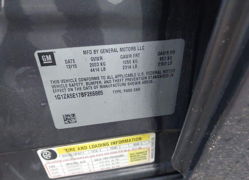 Photo 9 of 2011 Chevrolet Malibu LS (VIN 1G1ZA5E17BF266885)