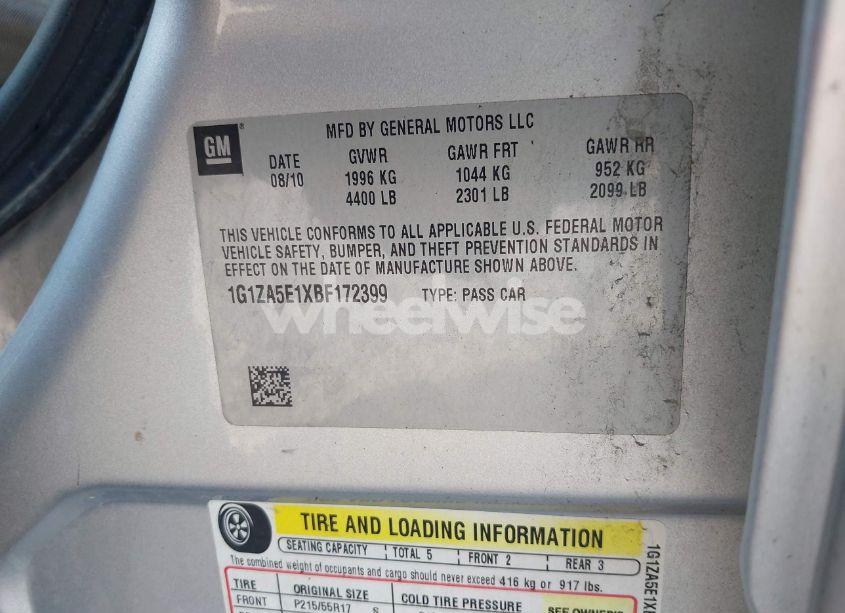 Photo 9 of 2011 Chevrolet Malibu LS (VIN 1G1ZA5E1XBF172399)