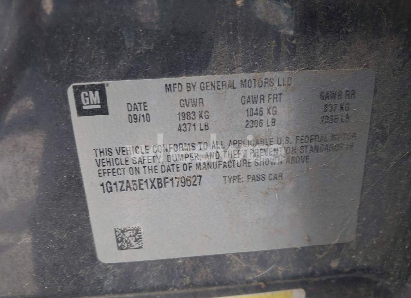 Photo 9 of 2011 Chevrolet Malibu LS (VIN 1G1ZA5E1XBF179627)