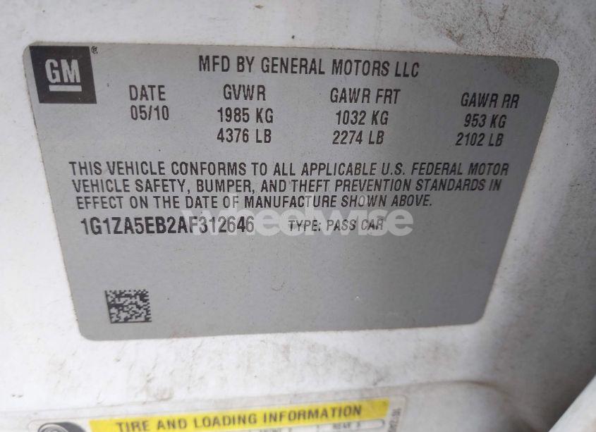 Photo 9 of 2010 Chevrolet Malibu LS (VIN 1G1ZA5EB2AF312646)