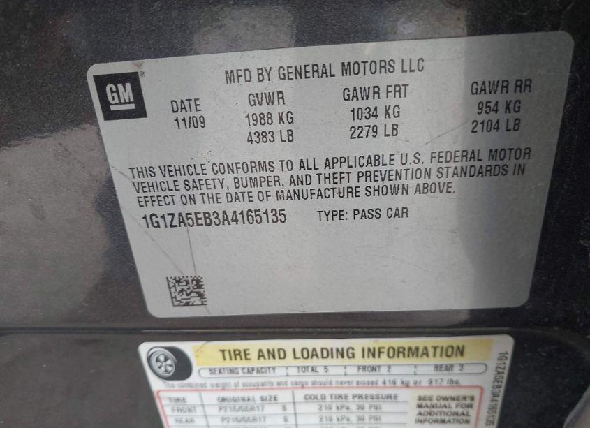 Photo 9 of 2010 Chevrolet Malibu LS (VIN 1G1ZA5EB3A4165135)