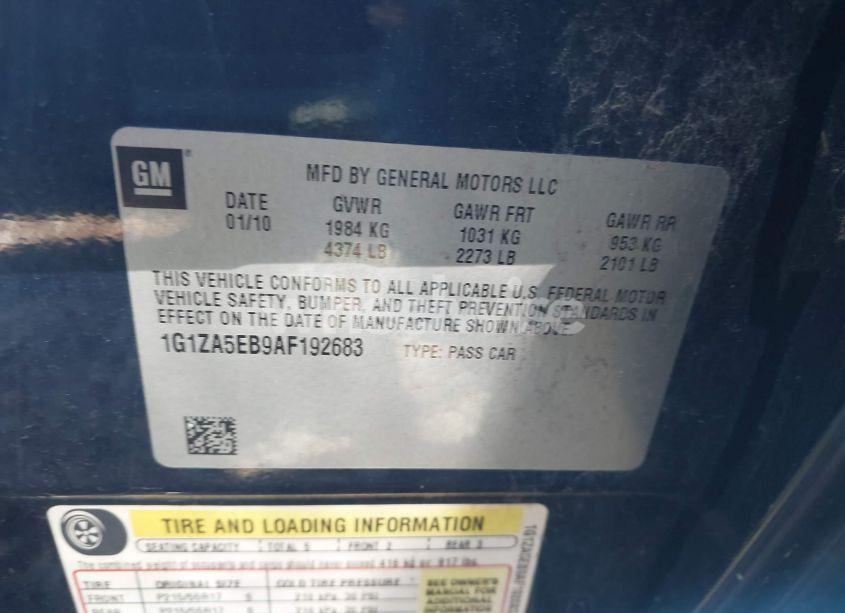 Photo 9 of 2010 Chevrolet Malibu LS (VIN 1G1ZA5EB9AF192683)