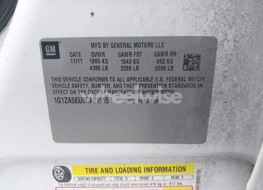 Photo 9 of 2012 Chevrolet Malibu LS (VIN 1G1ZA5EU0CF219550)