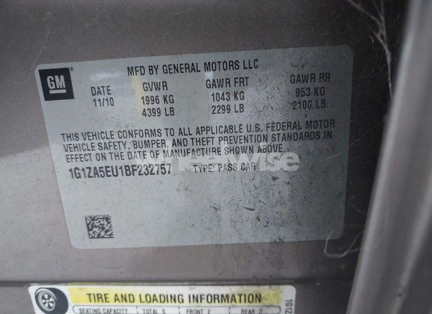 Photo 9 of 2011 Chevrolet Malibu LS (VIN 1G1ZA5EU1BF232757)