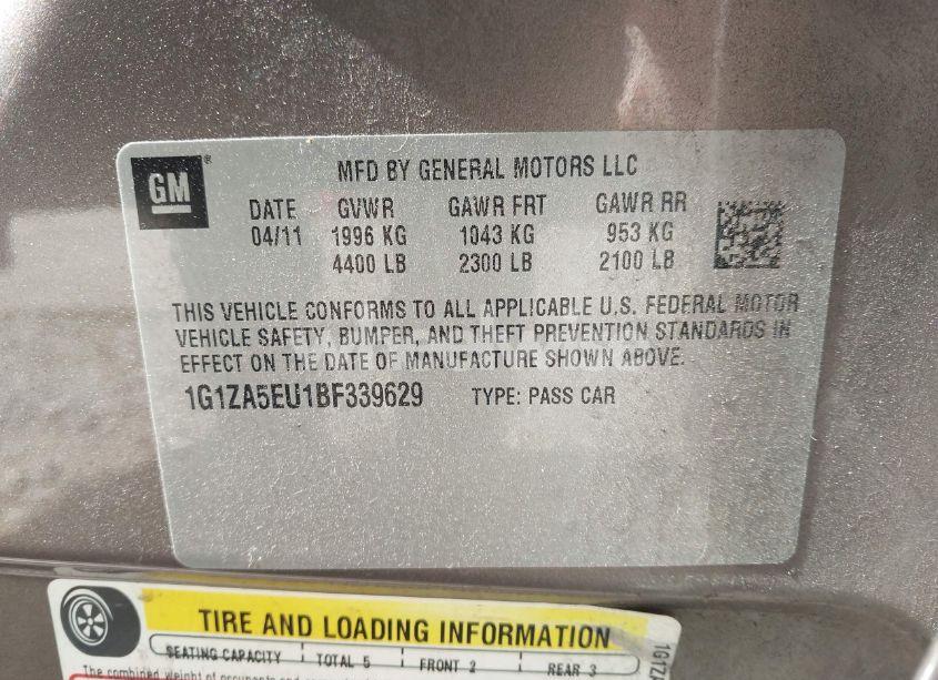 Photo 9 of 2011 Chevrolet Malibu LS (VIN 1G1ZA5EU1BF339629)