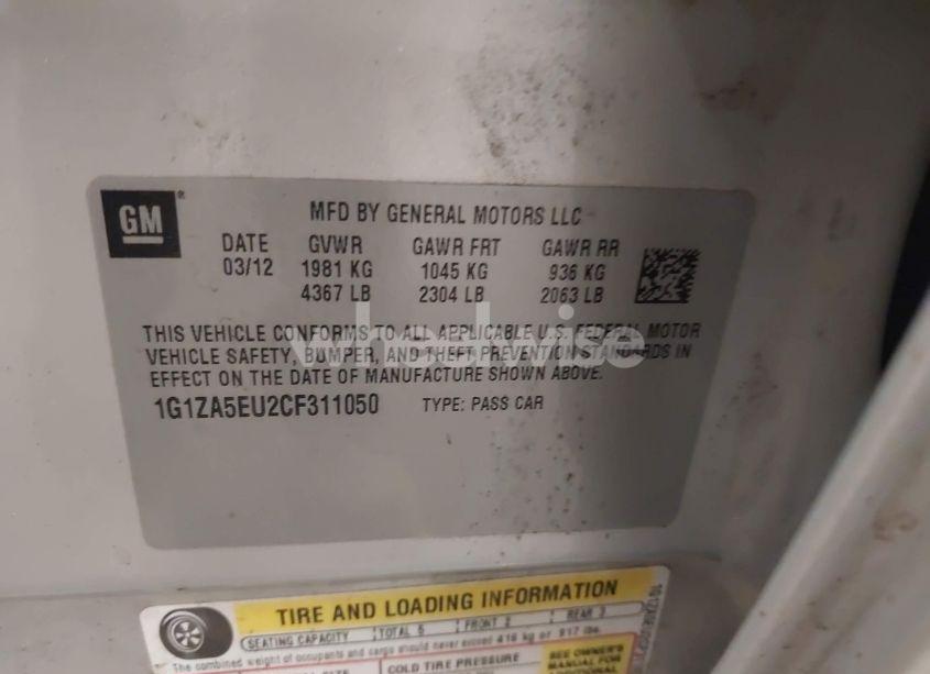 Photo 9 of 2012 Chevrolet Malibu LS (VIN 1G1ZA5EU2CF311050)