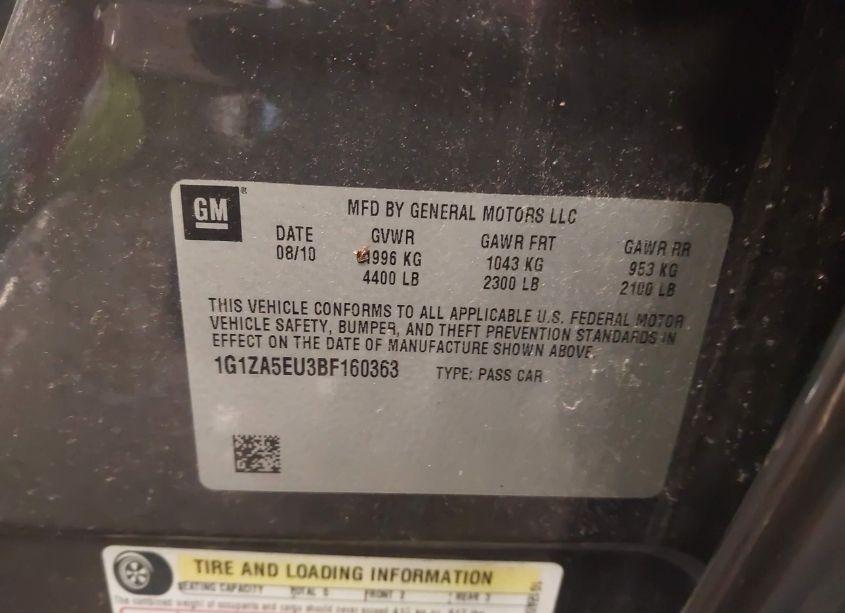 Photo 9 of 2011 Chevrolet Malibu (VIN 1G1ZA5EU3BF160363)