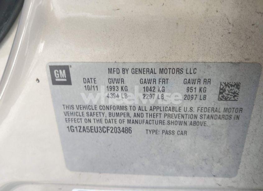 Photo 9 of 2012 Chevrolet Malibu LS (VIN 1G1ZA5EU3CF203486)