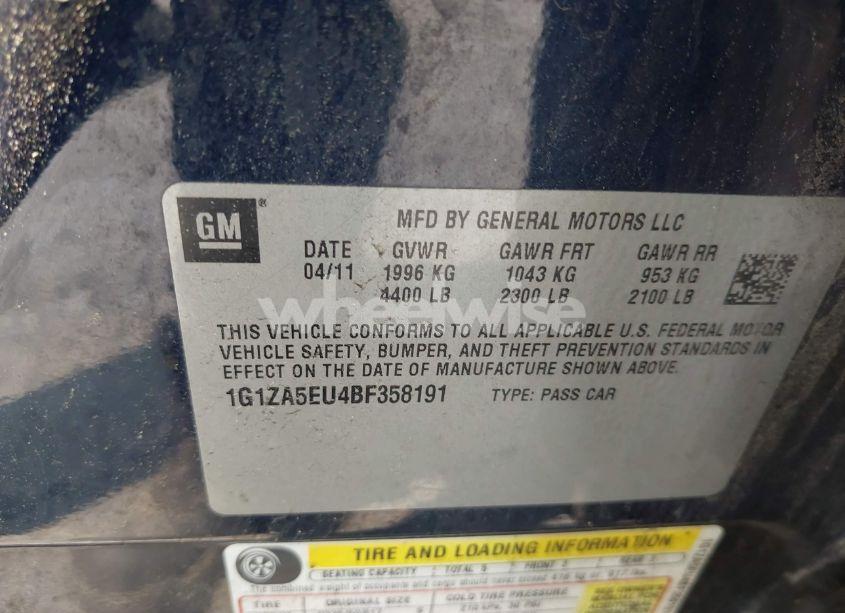 Photo 9 of 2011 Chevrolet Malibu LS (VIN 1G1ZA5EU4BF358191)