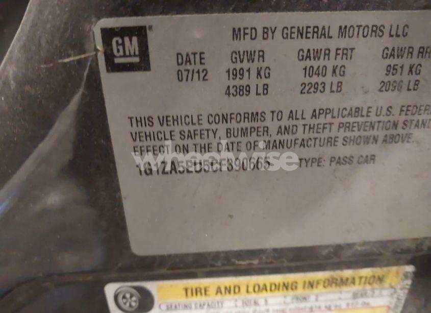 Photo 9 of 2012 Chevrolet Malibu LS (VIN 1G1ZA5EU5CF390665)