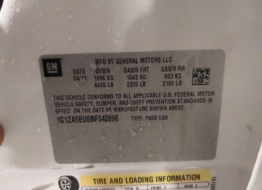 Photo 9 of 2011 Chevrolet Malibu LS (VIN 1G1ZA5EU6BF342896)