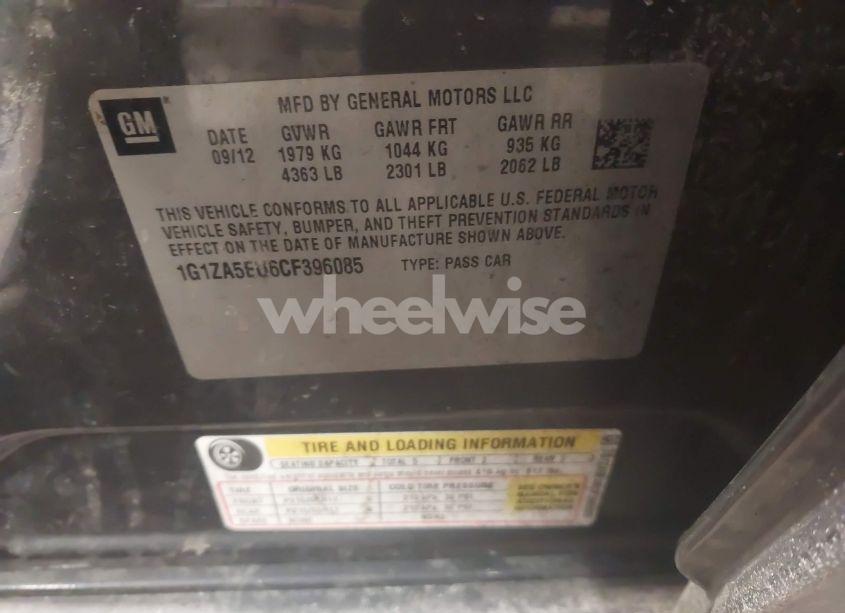 Photo 9 of 2012 Chevrolet Malibu LS (VIN 1G1ZA5EU6CF396085)