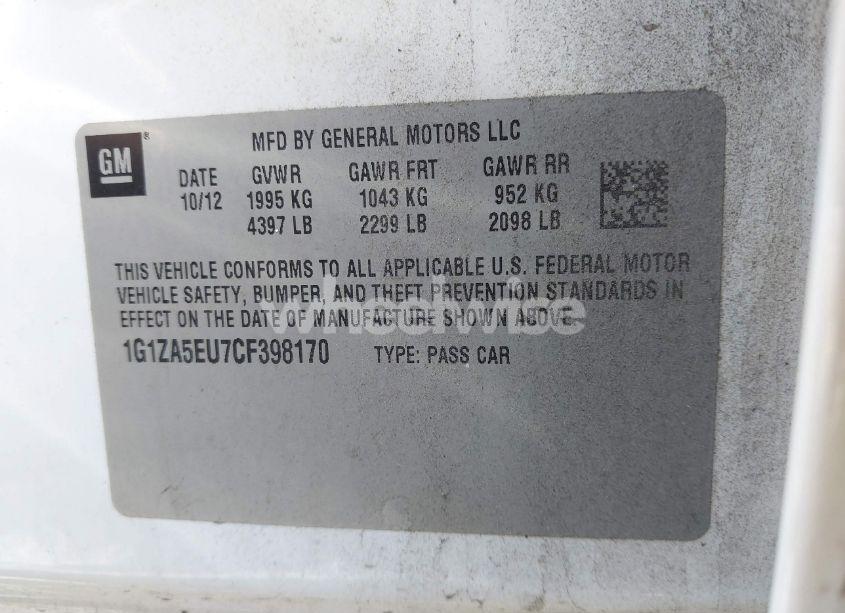 Photo 9 of 2012 Chevrolet Malibu LS (VIN 1G1ZA5EU7CF398170)