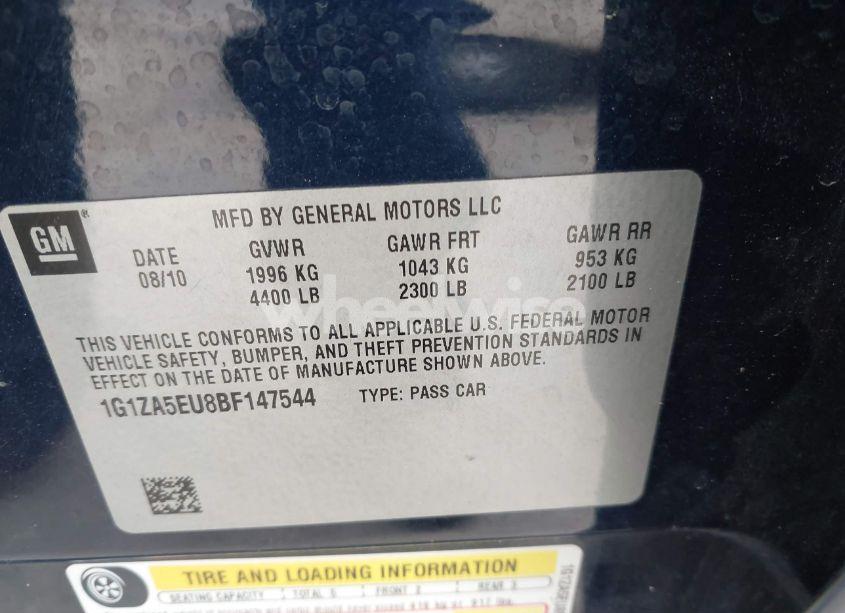 Photo 9 of 2011 Chevrolet Malibu LS (VIN 1G1ZA5EU8BF147544)