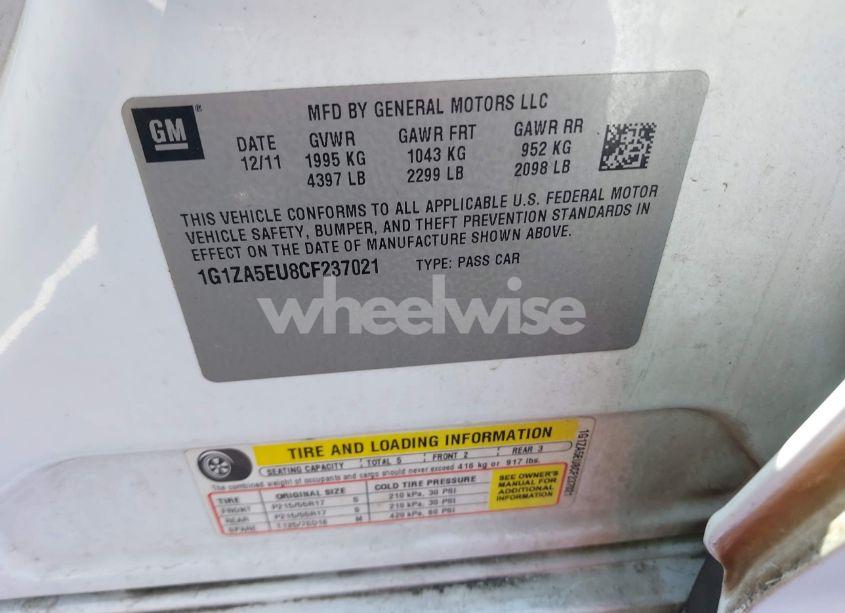 Photo 9 of 2012 Chevrolet Malibu LS (VIN 1G1ZA5EU8CF237021)